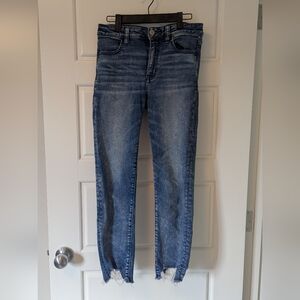 AE Distressed Hem Blue Jeans